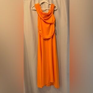 Bailey 44 Orange Dani Off-Shoulder Maxi Gown Dress Large Wedding Guest Formal